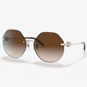 Tiffany & Co. TF3077 Sunglasses Gold Metal Frame Brown Gradient Lens